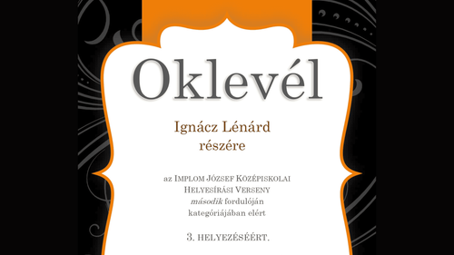 Dobogós helyezés az Implom József Helyesírási Versenyen